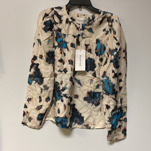 Munthe Alluba Print Long Sleeve Silk Blouse - Picture 1 of 7